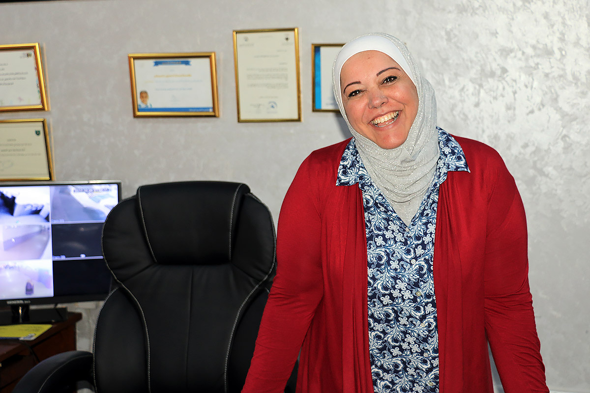 Principal Abeer Al-Muhaisen has observed a different teaching atmosphere since the school rehabilitation was started.