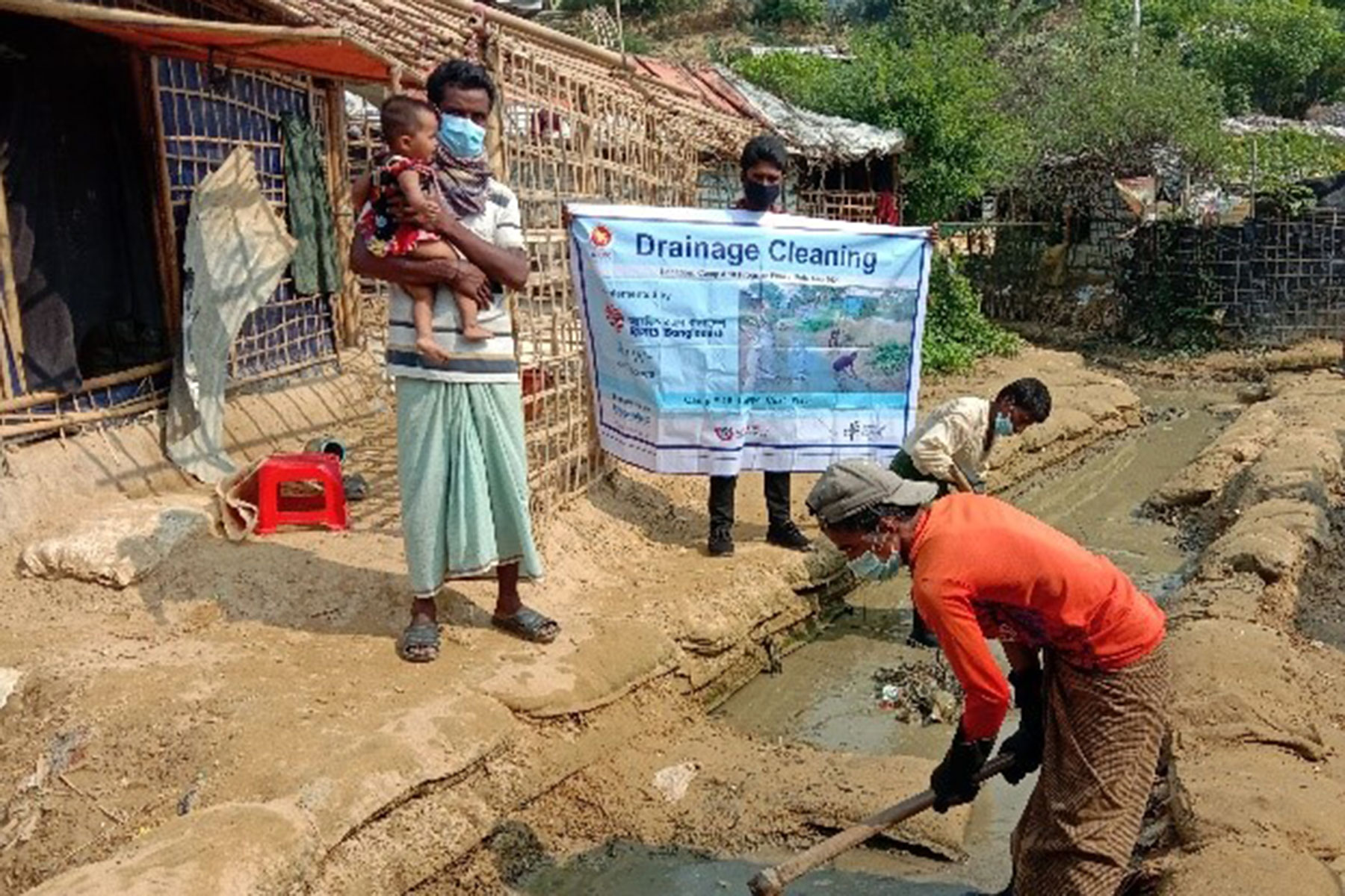 “There is a drainage right behind my house. During monsoon, the drainage line overflows due to clogging, and wastewater enters my house. RDRS Bangladesh supported the cleaning of these drains which from now on will keep my family, especially my children, safe from the dirty water and the diseases it brings,” said Abdul Malek (image).