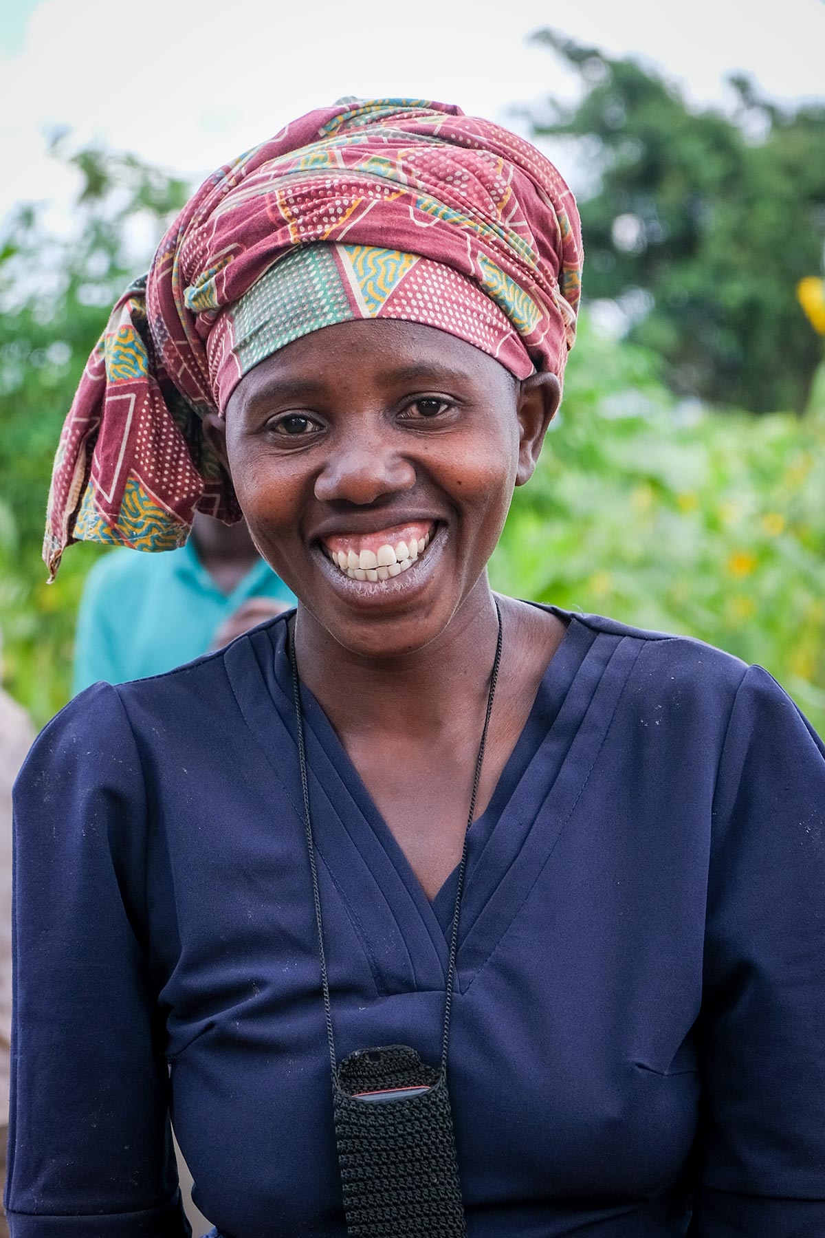 Sezariya Ntihabose working on the Mishiha secondary road as part of the LWF Burundi and Canadian Food Grain Bank project.