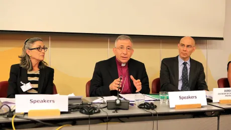 (middle) LWF President Bishop Dr Munib A. Younan at the launch of 