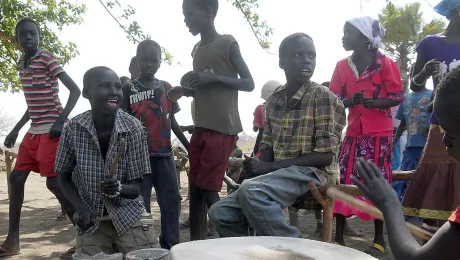 South Sudanese children at a refugee settlement in Adjumani, Uganda. Photo: DCA/ACT/LWF/Mai Gad 