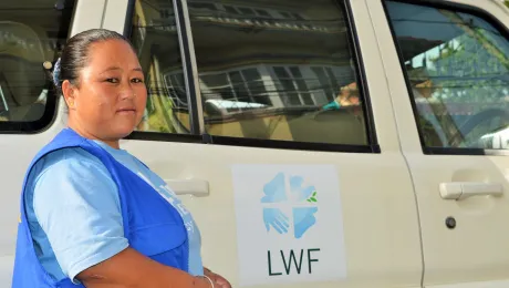 Driver Anita Rana Magar faced angry crowds and landsides during a relief mission. Photo: LWF/ L. de Vries