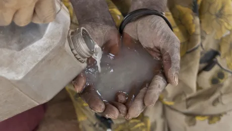 Many of those displaced rely on untreated water from swamps and rivers. The LWF provides water treatment tablets to purify drinking water. Photo: Melany Markham