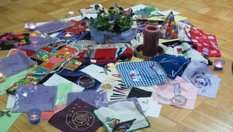 Symbols displayed during prayer at the LAC women theologians' meeting. Â© LWF/Adriana Gastellu