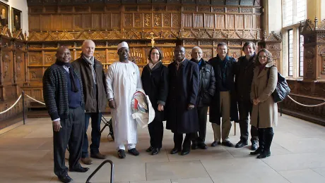 Participants of the Christian-Muslim consultation on public space in the âPeace Hallâ in MÃ¼nster, Germany, where the Peace of Westphalia treaties were signed after the Thirty Years War in Europe. Photo: Marion von Hagen