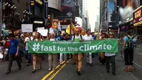 The LWF delegation to the New York Climate events participated in the âLargest Climate Marchâ in history, held 21 September, in New York City. Photo: #Fast for the Climate: Nikola Taylor