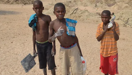 Young boys look for water in southern Angola. Photo: Nzakumiena Daniel