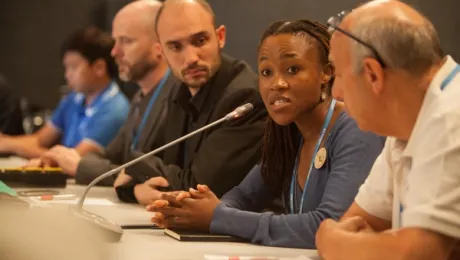 LWF Delegate Martin Koop participating in an interfaith meeting during the UN climate talks COP20 in Lima, Peru. Photo: LWF/Sean Hawkey 