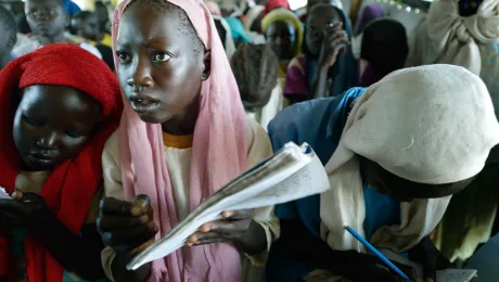 Girls are attentive pupils at Gendrassa refugee camp in South Sudan's Upper Nile State where education is a key focus of the LWFâs humanitarian response. Â© Paul Jeffrey