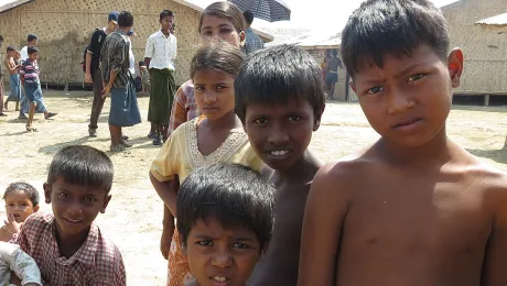 IDP children at Say Tha Mar Gyi Camp in Rakhine State. Photo: LWF Myanmar