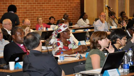 Titi Malik, The Lutheran Church of Christ in Nigeria, sharing about the situation in her country Â© LWF/Edwin Mendivelso