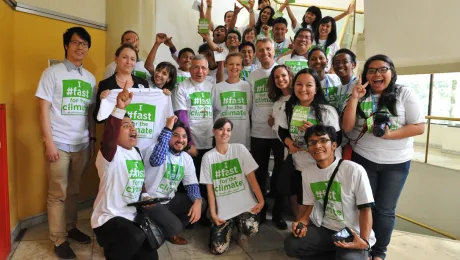 Youth were among those at Council 2014 who showed solidarity with people affected by climate change by joining the #fastfortheclimate. Photo: LWF/M. Renaux