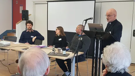 From left to right: Rev. Dr Hugo AdÃ¡n Fernandez (Holy Trinity with St Matthew parish), Rev. Sarah Farrow (St Anneâs Lutheran Church), Dr Chris Asprey (l' Arche) and Rev. Dr Jaakko Rusama (Lutheran co-moderator, Anglican Lutheran Society). Photo: LWF/P. Bouwman