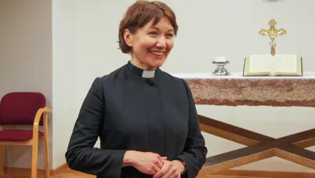 LWF General Secretary Rev. Anne Burghardt at the start of a three-day visit to Warsaw and Krakow. Photo: Michal Karski