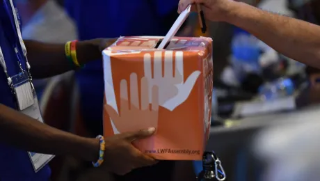 Voting at the Lutheran World Federation Twelfth Assembly. Photo: LWF/Albin Hillert