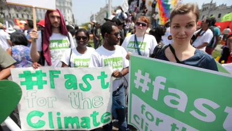 The Global March for the Climate on 10 December 2014. Photo: LWF/Sean Hawkey 