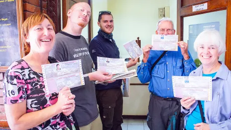 With permits in hand, the team is all set for the LWF Backstage Pass trek. Photo: LWF/C. KÃ¤stner