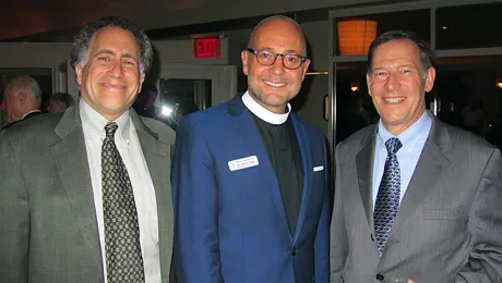 Seafarers International House, Right of Asylum event, New York City, October 23, 2014. Dr. Allen Keller, Rev. Marsh Luther Drege (executive director), Ralston Deffenbaugh. Photo: LIRS