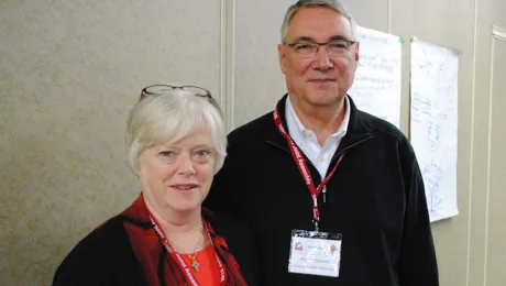 PWRDF director Adele Finney and CLWR director Robert Granke at Canada's National Church Council. Photo: André Forget