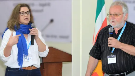 Chileâs Lutheran Bishops Izani Bruch (left) and Siegfried Sander, in Paramaribo, Suriname, during the LWF Pre-Assemblies for Latin America and the Caribbean, and North America, where the Reformation anniversary was one of the main topics. Photo: LWF/Hubert Hermelijn 