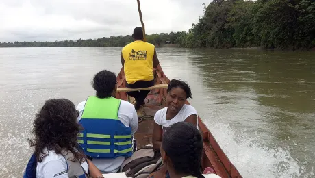 LWF World Service team visiting remote rural communities who have been affected by the conflict in Colombia. Photo: LWF Colombia