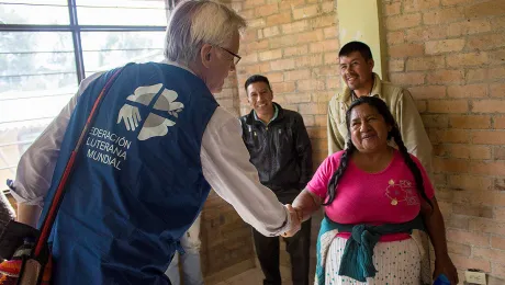 General Secretary Rev. Dr Martin Junge meets with Indigenous people of Pueblo Nuevo, Colombia.  Photo: LWF Colombia/ Diego Ãlvarez