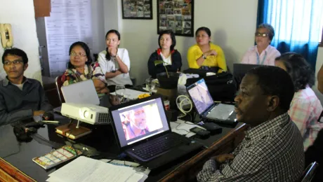 Participants take part in a LWF evaluation of a scholarship program. Photo: LWF