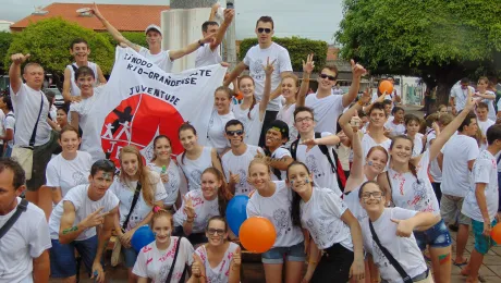 Young people celebrate a recent Congress, 