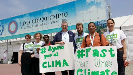 LWF delegates and other advocates at the COP 20 climate change conference in Lima, Peru, in 2014. Photo: LWF/Sean Hawkey