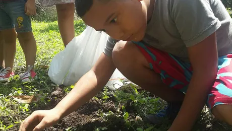 A child at Casa Abierta in Carpio, San JosÃ©, plants one of the first trees to mark ILCO's observance of the 500th anniversrary of the Reformation. Photo: Geraldina Ãlvarez