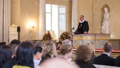 The Evangelical Lutheran Church in Denmark is opposing a draft law that would require all religious sermons to be translated into Danish. Here, Bishop Henning Toft Bro preaches at the State Opening of the Danish Parliament. Photo: Diocese of Aalborg