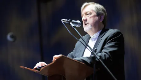 Rev. Larry Miller, as Secretary of the Global Christian Forum, addressing the Third Global Gathering in BogotÃ , Colombia in 2018. All Photos: LWF/A.Hillert