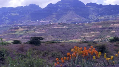 Landscape in Amhara province, the state bordering Tigray, Ethiopia. Photo: LWF/ C. KÃ¤stner