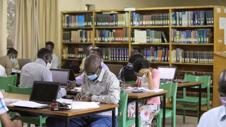 Students in a section of the library at the Mekane Yesus Seminary in Addis Ababa, Ethiopia. Photo: EECMY