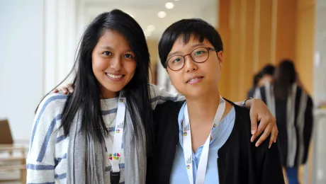 LWF Vice-President for Asia Eun-hae Kwon, right, with Sumita Chin, from Malaysia. Kwon says the ongoing witness of Lutherans motivates her to serve. Photo: LWF/M. Renaux