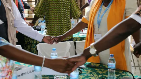 A symbolic moment during the 60th anniverary of the first all-Africa Lutheran conference, held in 2015. Photo: Photo: LWF/ Tsion Alemayehu