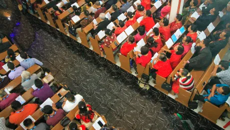 Delegates gather for worship at the 2019 Asia Churches Leadership Conference in Indonesia. Photo: LWF/J.C. ValerianoÂ 