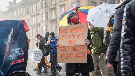 March for the climate during COP26 in Glasgow. Photo: LWF/Albin Hillert