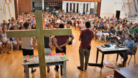 Participants in the 2018 national youth gathering of the Evangelical Church of the River Plate in Argentina, Paraguay and Uruguay included delegates from other LWF member churches in the LAC region. Photo: LWF/ Eugenio Albrecht