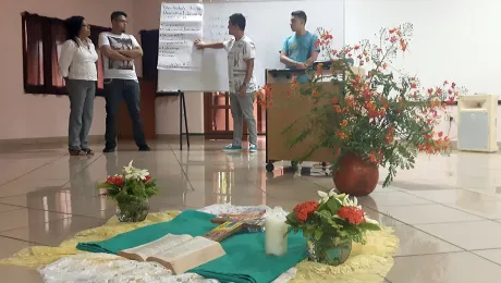 Participants discuss diaconal strategies during the workshop in Managua, Nicaragua. Photo: Grosvyn Ariel Rodriguez