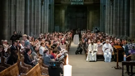 Gathered in Saint Peter's Cathedral in central Geneva, five Christian traditions celebrate the 20th anniversary of the historic Joint Declaration on the Doctrine of Justification. Through a prayer service, leaders of Lutheran, Roman Catholic, Methodist, Reformed and Anglican global church bodies reaffirm their commitment to u