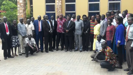 Government and civil society participants in an LWF-organized meeting on UPR implementation in Juba, South Sudan, July 2018. Photo: LWF/E. Gore 