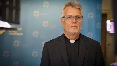 LWF General Secretary Martin Junge  addressed the Faith for Nature conference which is taking place in SkÃ¡lholt, Iceland, via video stream. Photo: LWF/S. Gallay