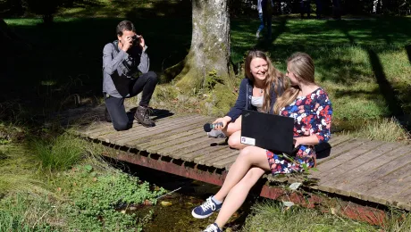 German Youth Committee working on the podcast âWith Body and Soulâ. Photo: GNC/LWF