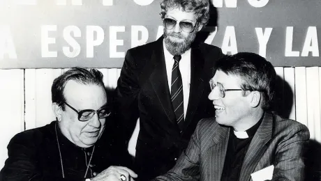 Bishop em. Dr Gunnar StÈ§lsett (right), during his term as LWF General Secretary. Photo: LWF Archives