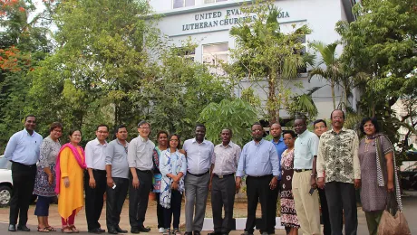 LWF member church representatives from Africa and Asia at the meeting to review HICD frameworks. Photo: LWF/S. Lawrence.