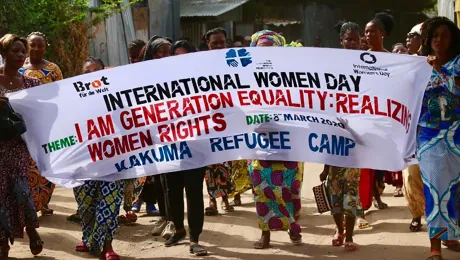 Women in Kenyaâs Kakuma refugee camp, where LWF is the main implementing partner for UNHCR, celebrate International Womenâs Day 2020. Photo: LWF Kenya/Akbar