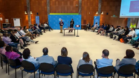 LWF Communion Office staff marked the 2019 International Womenâs Day by taking part in activities on gender justice. This included quizzes, book presentations and reflections from General Secretary Rev. Dr Martin Junge. Photo: LWF/S. Gallay