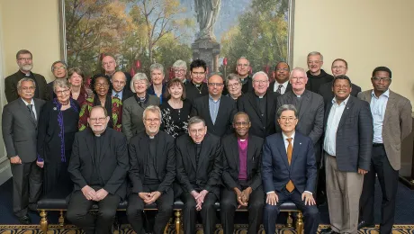 The representatives of five Christian World Communions --Anglicans, Catholics, Lutherans, Methodists and the Reformed-- at the Notre Dame Consultation. Photo: Steve Toepp / University of Notre Dame