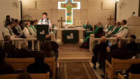 Common prayer between the Evangelical Lutheran Church in Jordan and the Holy Land and the Latin Catholic Patriarchate of Jerusalem celebrated Sunday, February 12, 2017 at the Evangelical Lutheran Church of the Good Shepherd in Amman, Jordan. Photo Ben Gray /ELCJHL